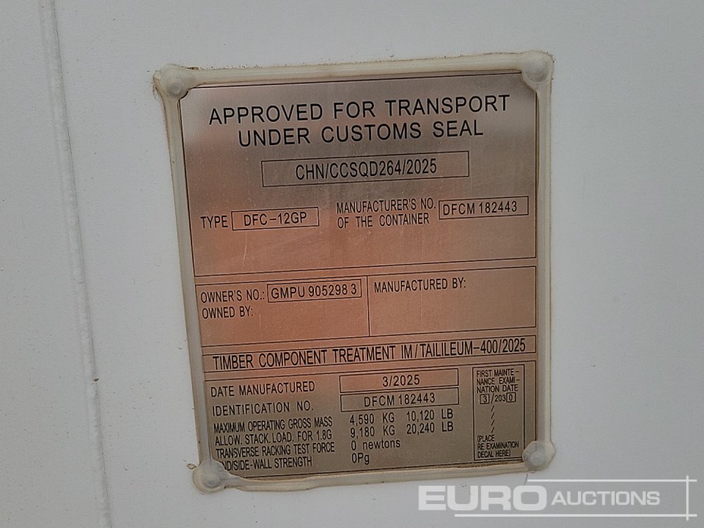Contenedor marítimo Unused 2025 12' x 7' Container, 1 Door, 1 Window, 1 End Door (Cannot Be Reconsigned): foto 21