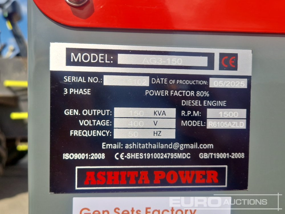 Generador industriale Unused 2025 Ashita Power AG3-150: foto 28