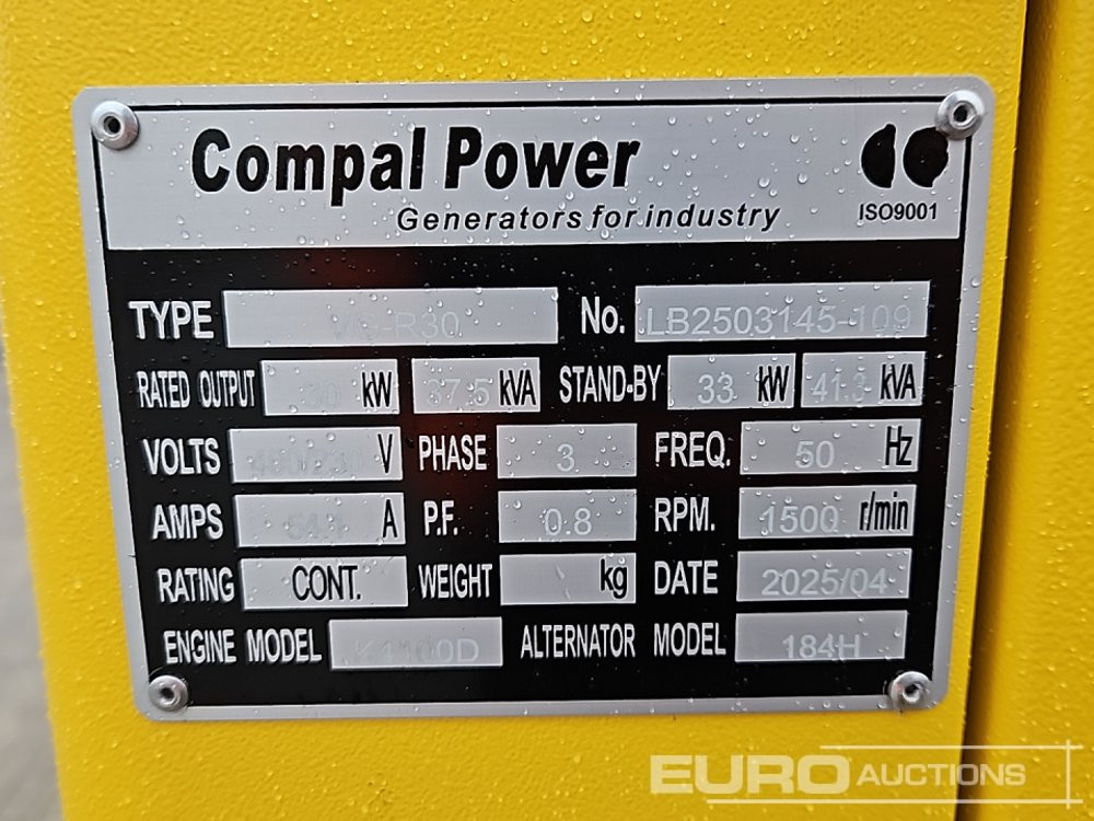 Generador industriale Unused 2025 Compal Power VG-R30: foto 26 Generador industriale Unused 2025 Compal Power VG-R30: foto 26