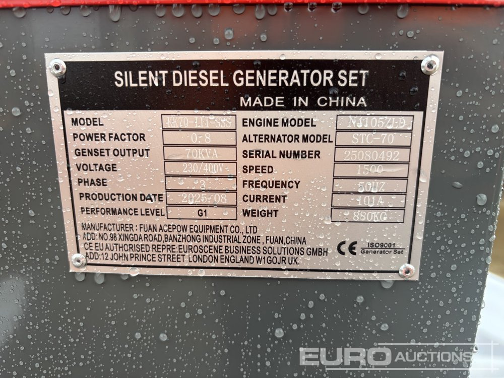 Generador industriale Unused 2025 Kawakenki KK70-III-SSS: foto 23 Generador industriale Unused 2025 Kawakenki KK70-III-SSS: foto 23