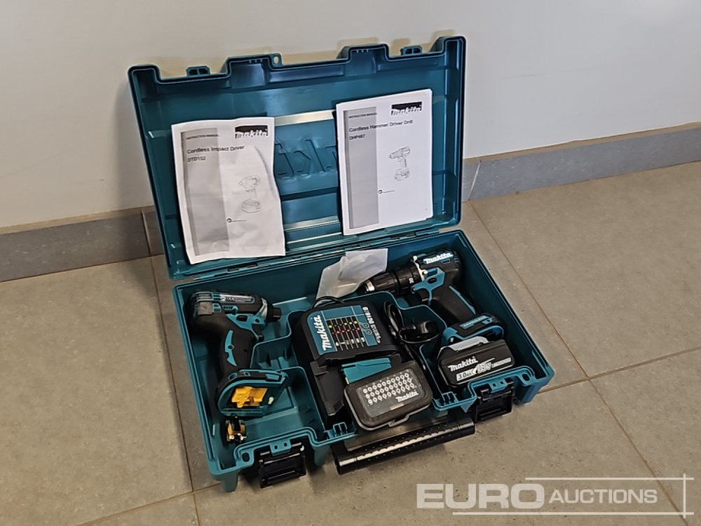 Unused Makita DHP453 18V LXT Combi Dril, Makita DTD152 18V LXT Impact Driver, Battery, Charger, Bit Set - Equipo de taller: foto 1 Unused Makita DHP453 18V LXT Combi Dril, Makita DTD152 18V LXT Impact Driver, Battery, Charger, Bit Set - Equipo de taller: foto 1