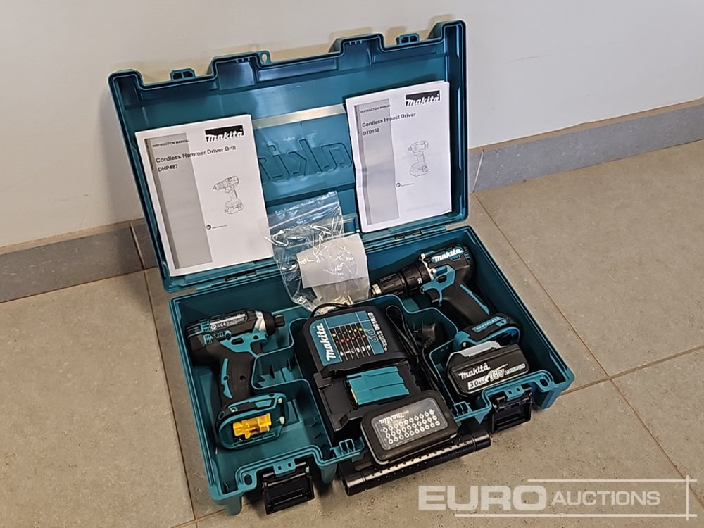 Unused Makita DHP453 18V LXT Combi Dril, Makita DTD152 18V LXT Impact Driver, Battery, Charger, Bit Set - Equipo de taller: foto 1 Unused Makita DHP453 18V LXT Combi Dril, Makita DTD152 18V LXT Impact Driver, Battery, Charger, Bit Set - Equipo de taller: foto 1