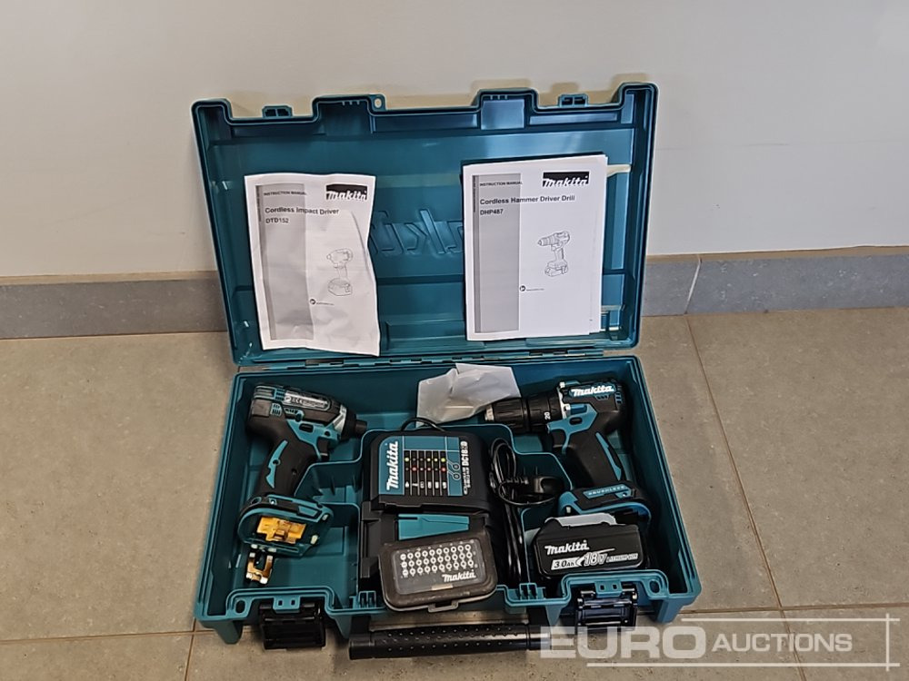 Unused Makita DHP453 18V LXT Combi Dril, Makita DTD152 18V LXT Impact Driver, Battery, Charger, Bit Set - Equipo de taller: foto 2 Unused Makita DHP453 18V LXT Combi Dril, Makita DTD152 18V LXT Impact Driver, Battery, Charger, Bit Set - Equipo de taller: foto 2