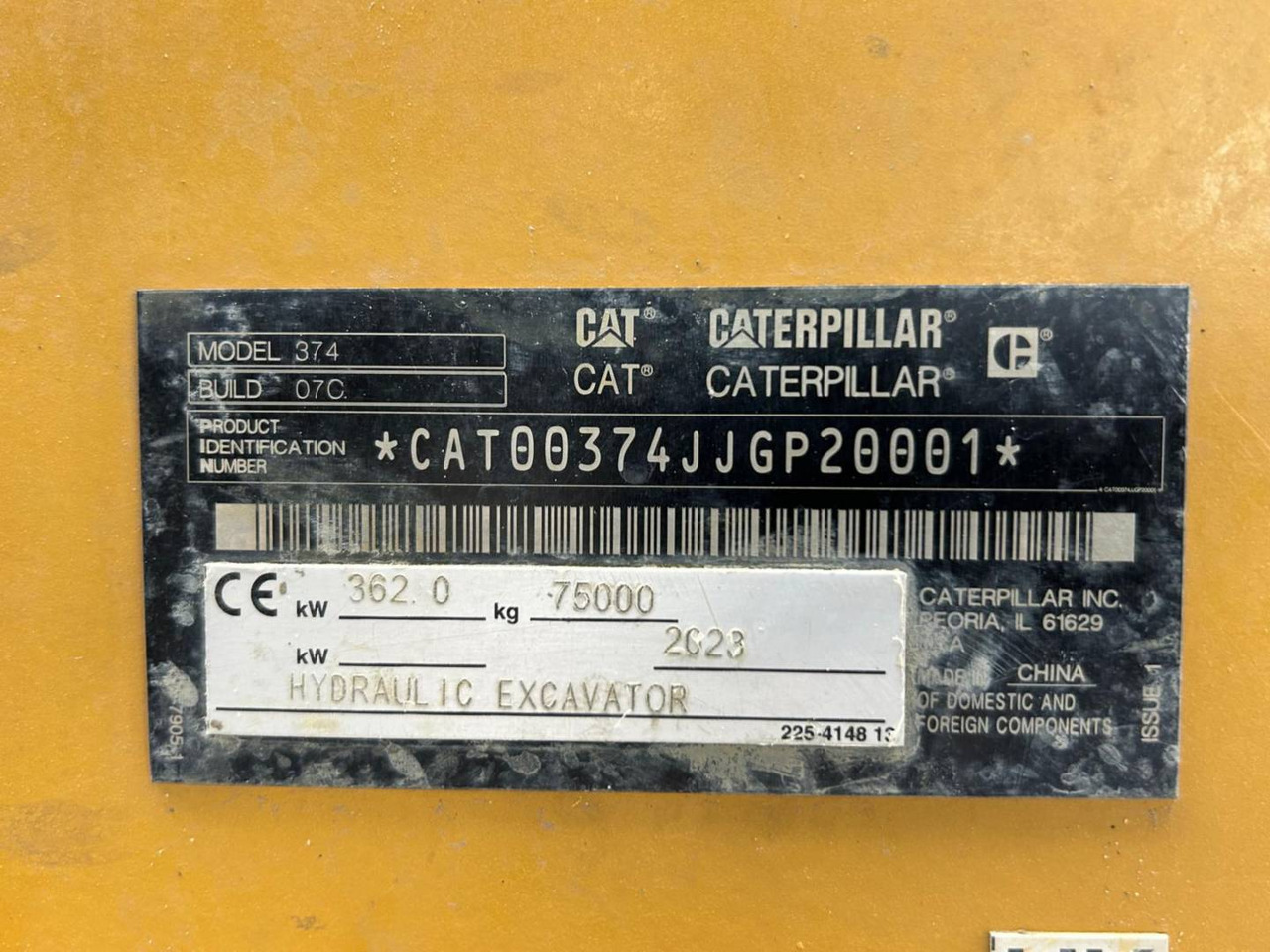 Excavadora de cadenas CAT 374: foto 6