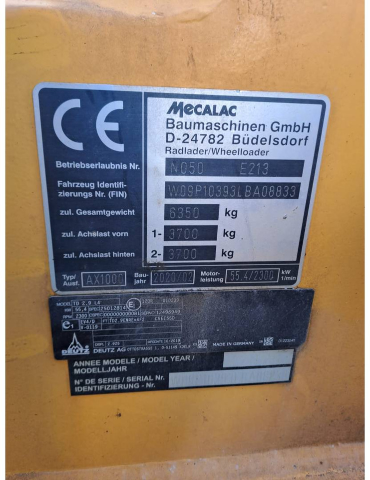 Minicargadora MECALAC AX1000: foto 6