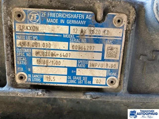 MAN TRAXON 12 TX 2620 TD - Caja de cambios y piezas para Camión: foto 1 MAN TRAXON 12 TX 2620 TD - Caja de cambios y piezas para Camión: foto 1