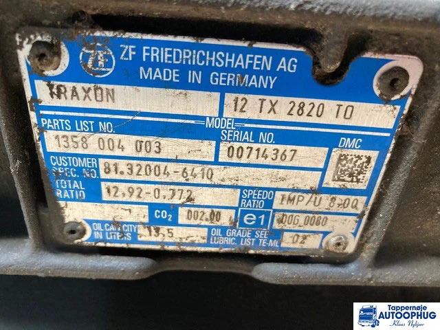 MAN TRAXON 12 TX 2820 TO - Caja de cambios y piezas para Camión: foto 5 MAN TRAXON 12 TX 2820 TO - Caja de cambios y piezas para Camión: foto 5