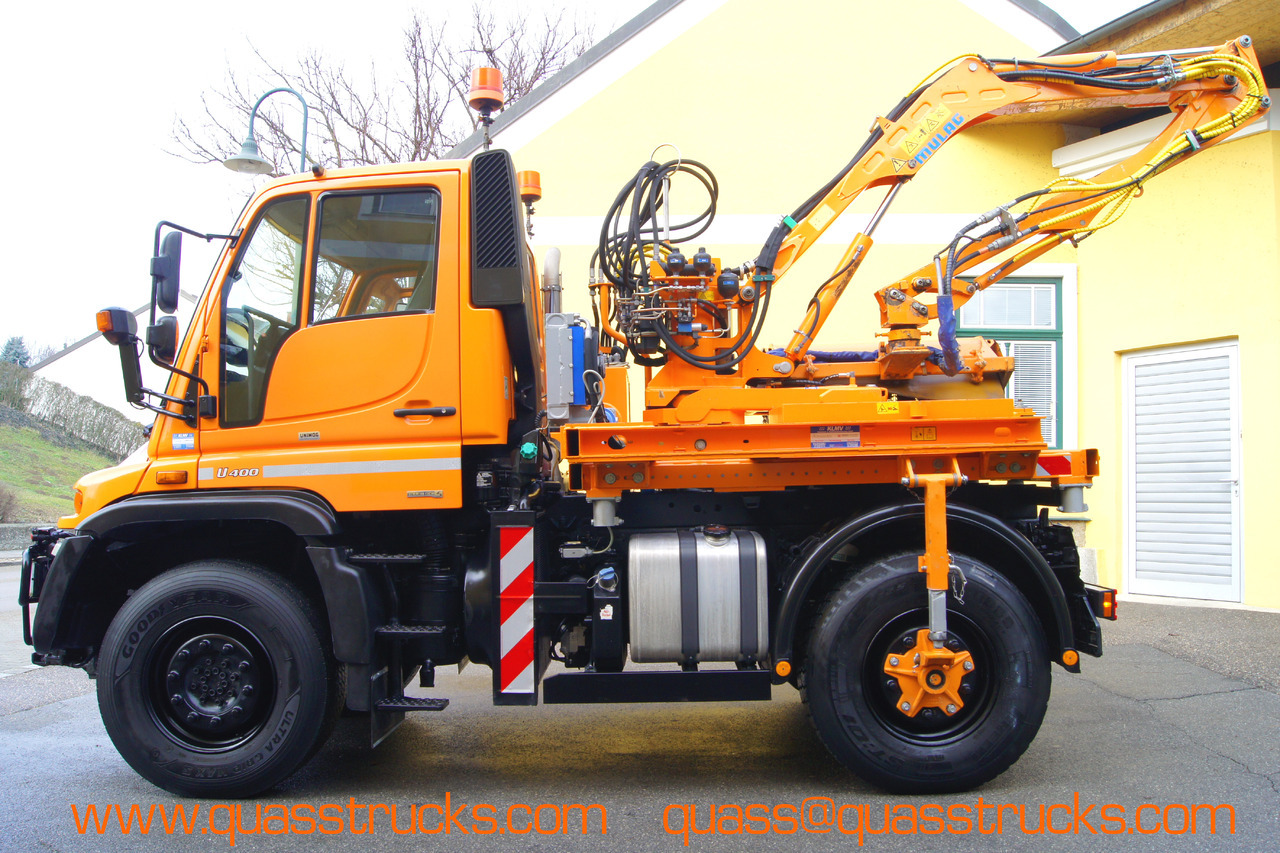 MERCEDES-BENZ Unimog U 400/TÜV/Hydrostat/Mähtür +MULAG MHU 800 - Camión volquete: foto 3 MERCEDES-BENZ Unimog U 400/TÜV/Hydrostat/Mähtür +MULAG MHU 800 - Camión volquete: foto 3