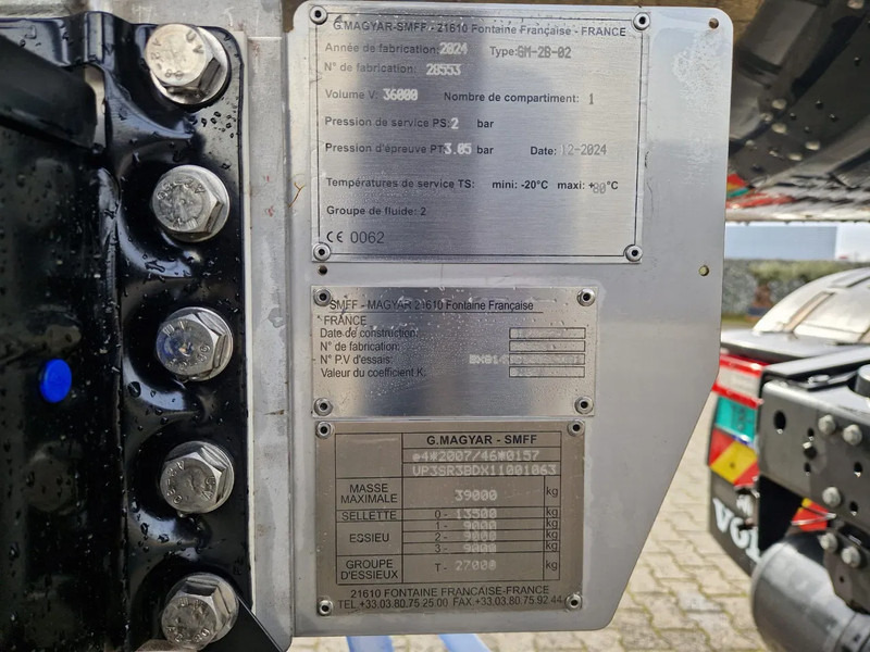 Semirremolque cisterna Magyar 36000 liter levensmiddelen tankoplegger NEW/NIEUW/NEU: foto 11