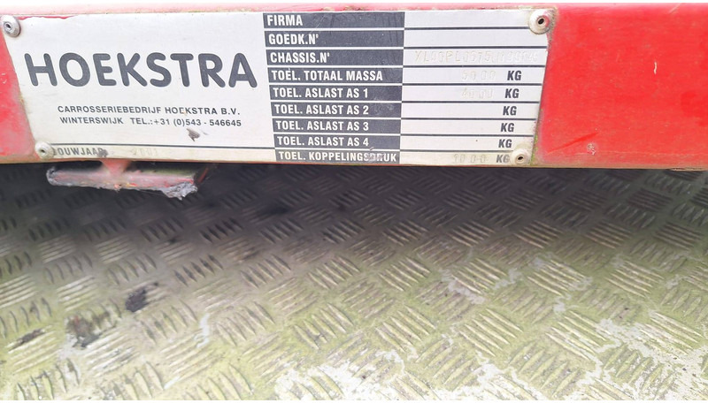 Semirremolque plataforma/ Caja abierta HOEKSTRA BE OPL 6T-L: foto 7