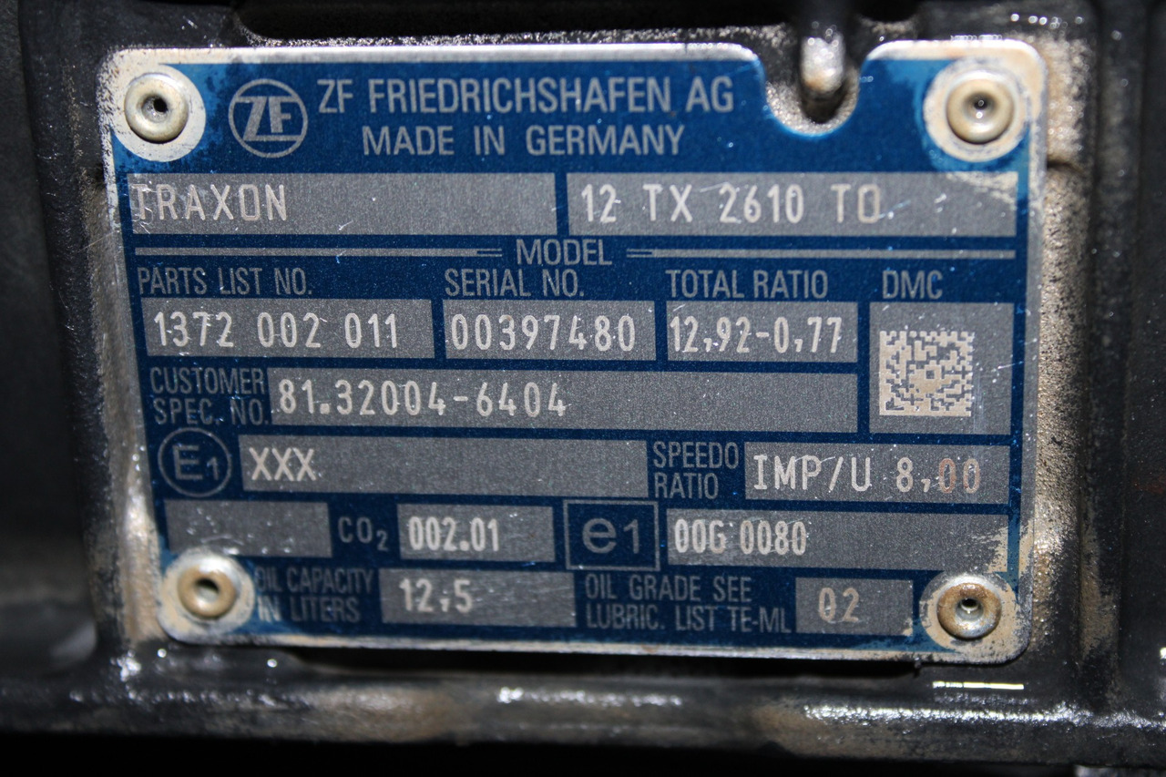 CUTIE DE VITEZE MAN TGS 8*4 TRAXON 12 TX 2610 TO 81.32004.6404 R12.92-0.77 AUTOMATA FATA RETARDER - Caja de cambios para Camión: foto 5 CUTIE DE VITEZE MAN TGS 8*4 TRAXON 12 TX 2610 TO 81.32004.6404 R12.92-0.77 AUTOMATA FATA RETARDER - Caja de cambios para Camión: foto 5