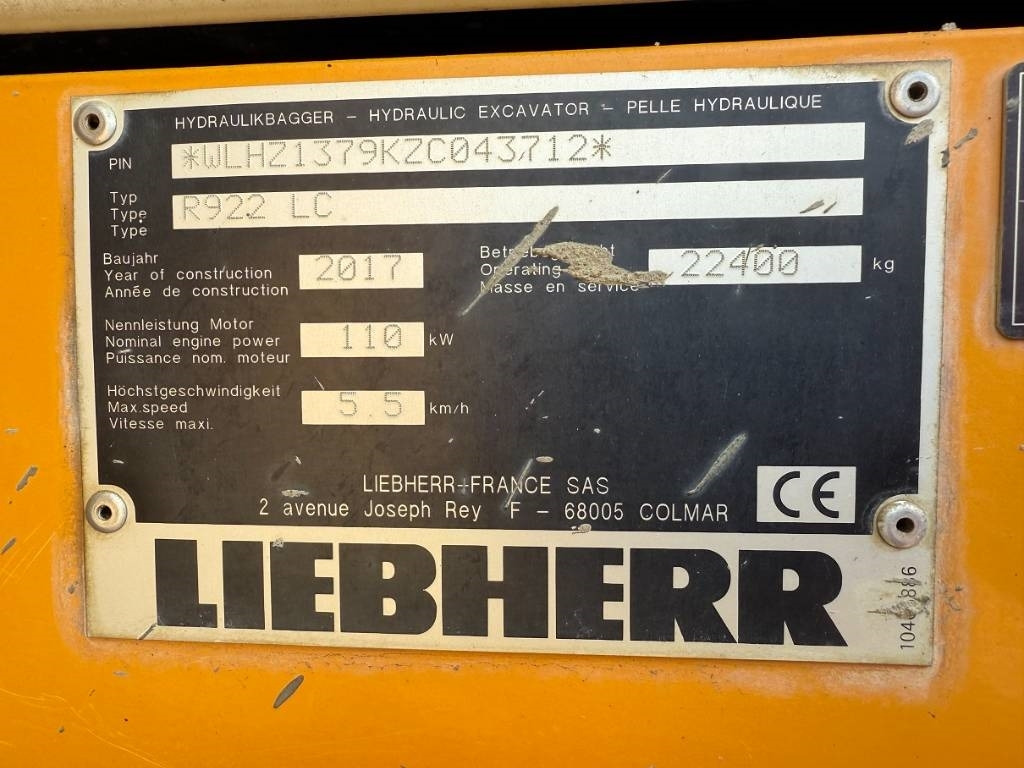 Liebherr R 922 LC - Excavadora de cadenas: foto 5 Liebherr R 922 LC - Excavadora de cadenas: foto 5