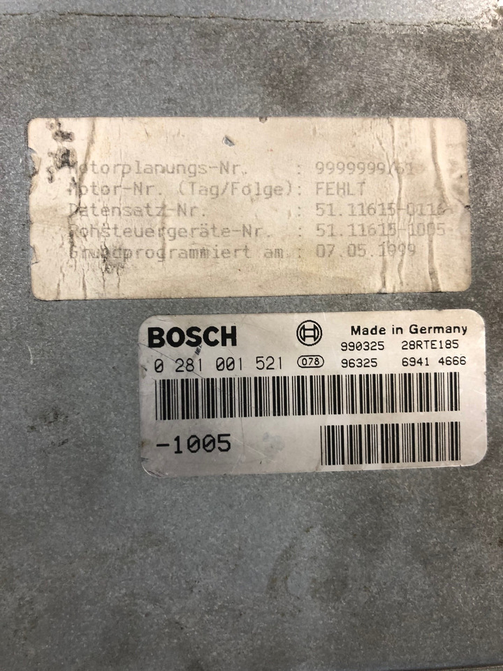 CENTRALINA EDC - RIF. BOSCH 0281001521 - 0281001468 - RIF. MAN 51116157105 - 51116157115 - Unidad de control: foto 2 CENTRALINA EDC - RIF. BOSCH 0281001521 - 0281001468 - RIF. MAN 51116157105 - 51116157115 - Unidad de control: foto 2