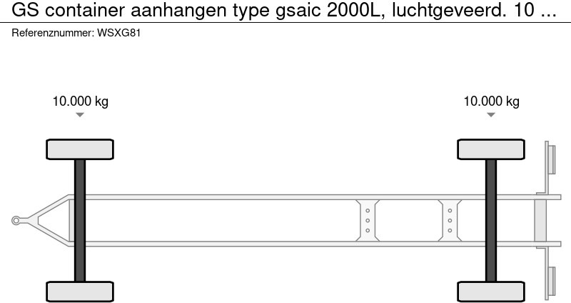 Remolque portacontenedore/ Intercambiable GS container aanhangen type gsaic 2000L, luchtgeveerd. 10 tons assen.: foto 7
