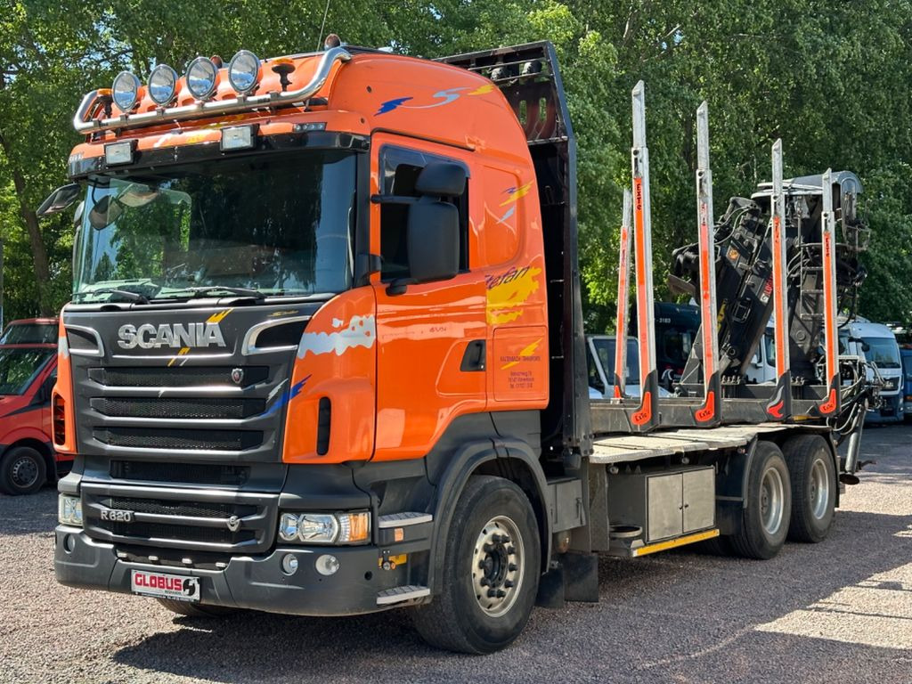 Camión forestal, Camión grúa Scania R620 6X4 V8 Holzkran ( Doppel Teleskopkran ): foto 1